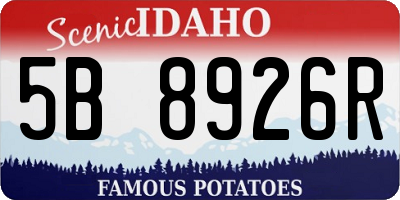 ID license plate 5B8926R