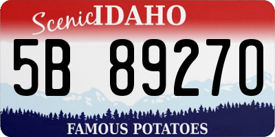 ID license plate 5B8927O
