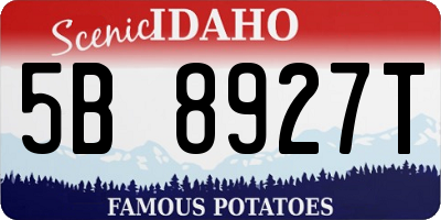 ID license plate 5B8927T