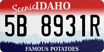 ID license plate 5B8931R