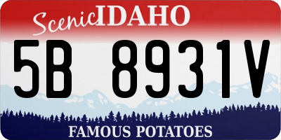 ID license plate 5B8931V