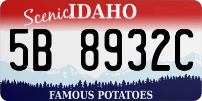 ID license plate 5B8932C