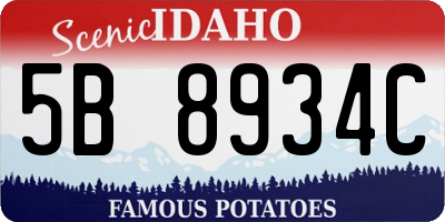 ID license plate 5B8934C