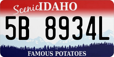 ID license plate 5B8934L