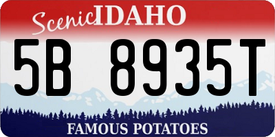 ID license plate 5B8935T