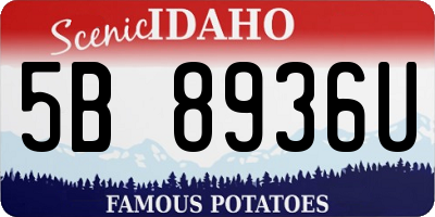 ID license plate 5B8936U