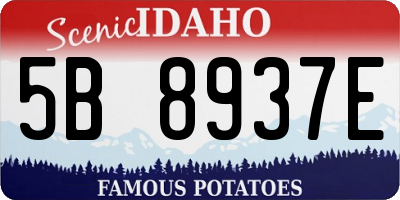 ID license plate 5B8937E