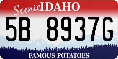 ID license plate 5B8937G