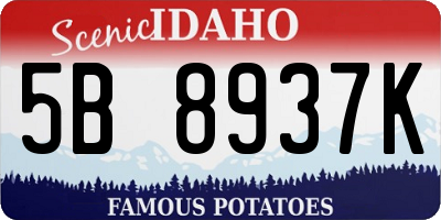 ID license plate 5B8937K