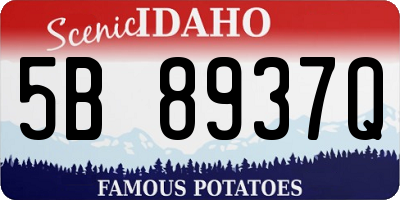 ID license plate 5B8937Q