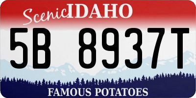 ID license plate 5B8937T