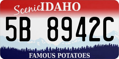 ID license plate 5B8942C
