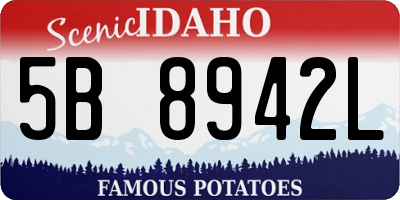 ID license plate 5B8942L