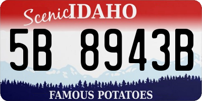 ID license plate 5B8943B