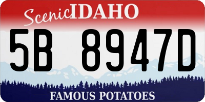 ID license plate 5B8947D
