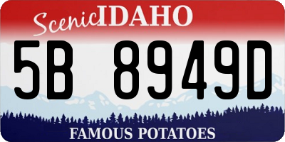 ID license plate 5B8949D