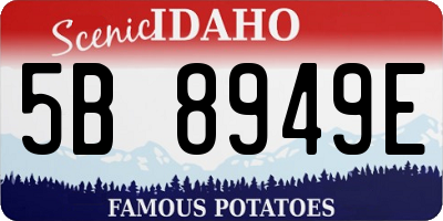 ID license plate 5B8949E