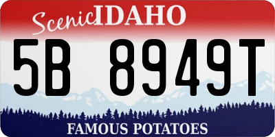 ID license plate 5B8949T