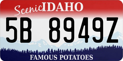 ID license plate 5B8949Z