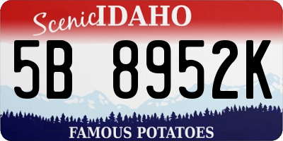 ID license plate 5B8952K