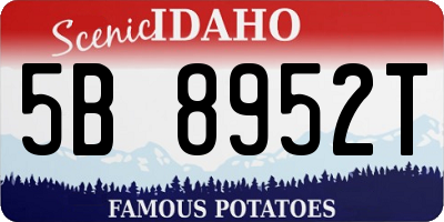 ID license plate 5B8952T