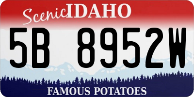 ID license plate 5B8952W