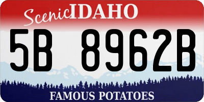 ID license plate 5B8962B