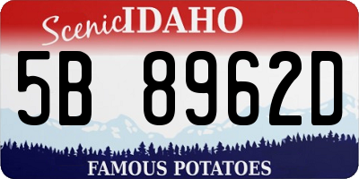 ID license plate 5B8962D