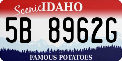 ID license plate 5B8962G