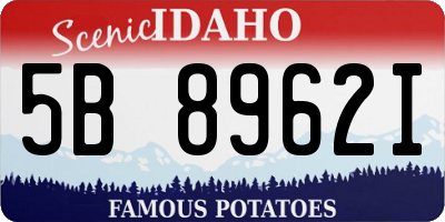 ID license plate 5B8962I