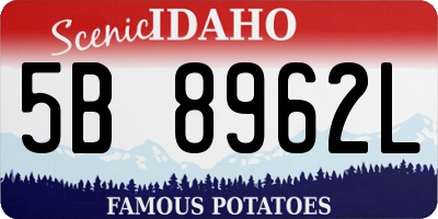 ID license plate 5B8962L