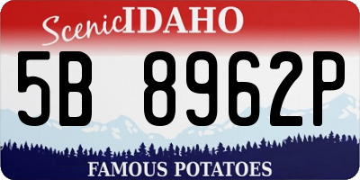ID license plate 5B8962P