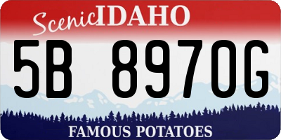 ID license plate 5B8970G