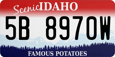 ID license plate 5B8970W