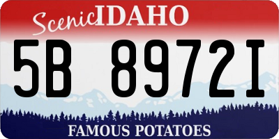 ID license plate 5B8972I