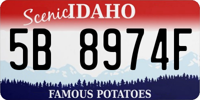 ID license plate 5B8974F