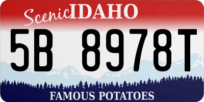 ID license plate 5B8978T