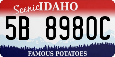 ID license plate 5B8980C