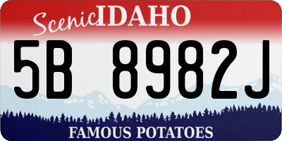 ID license plate 5B8982J