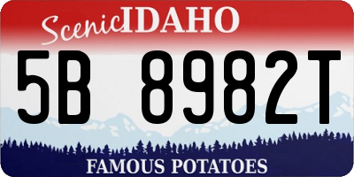 ID license plate 5B8982T