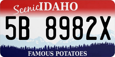 ID license plate 5B8982X