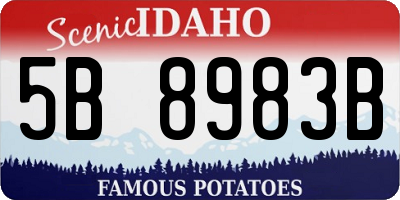 ID license plate 5B8983B
