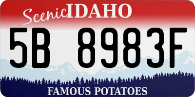 ID license plate 5B8983F