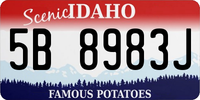 ID license plate 5B8983J