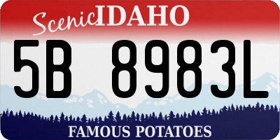 ID license plate 5B8983L