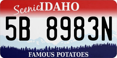 ID license plate 5B8983N