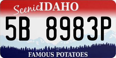 ID license plate 5B8983P