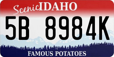ID license plate 5B8984K