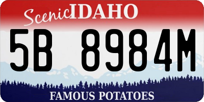 ID license plate 5B8984M