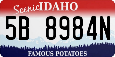 ID license plate 5B8984N